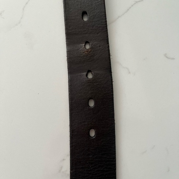 Fossil Genuine Leather Belt Dark Brown Matte Silvertone Buckle Size 34 - Picture 10 of 12